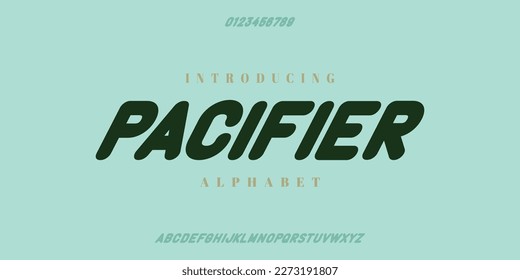 Pacifier. Modern Bold Font. Regular Italic Number Typography urban style alphabet fonts for fashion, sport, technology, digital, movie, logo design, vector illustration