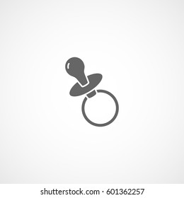 Pacifier Nipple Flat Icon On White Background