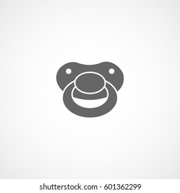 Pacifier Nipple Flat Icon On White Background