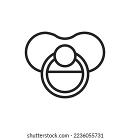 Pacifier Outline Icon Vector Illustration