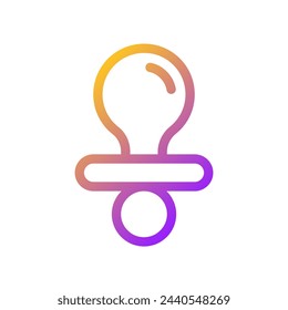Schnuller Pixel Perfect Gradient Linear UI-Symbol. Baby Dummy. Kinderzahnring. Waren für Neugeborenen-Laden. Linienfarbe-Symbol für die Benutzeroberfläche. Piktogramm im modernen Stil. Vektorisolierte Konturdarstellung