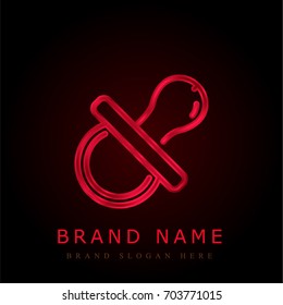 Pacifier red chromium metallic logo