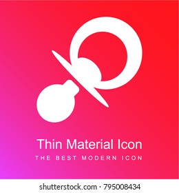 Pacifier red and pink gradient material white icon minimal design