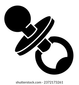 Pacifier solid icon. Baby toddler vector illustration isolated on white. Nipple glyph style design, designed for web and app. Eps 10