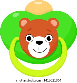 Pacifier vector baby soother child nipple and kids rubber nipple illustration set of cartoon comforter to pacify newborn children isolated on white background