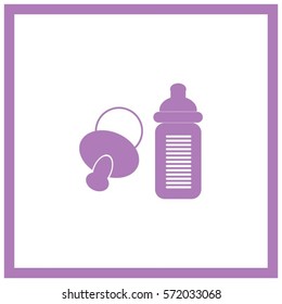  pacifier, vector, bottle icon baby
