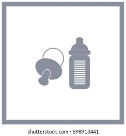  pacifier, vector, bottle icon baby
