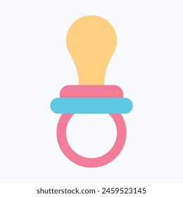 Pacifier Vector Icon, Flat Style Isolated Vector Icon.