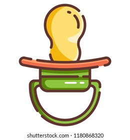 A pacifier vector illustration in line color design