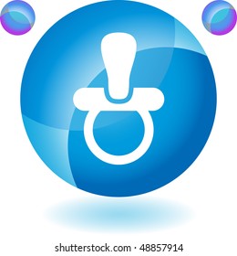 Pacifier web button isolated on a background.