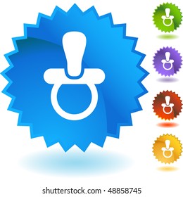 Pacifier web button isolated on a background.