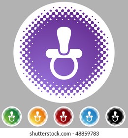 Pacifier web button isolated on a background.