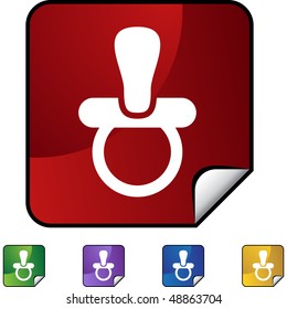 Pacifier web button isolated on a background.