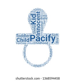 pacifier word cloud. tag cloud about pacifier