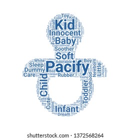 pacifier word cloud. tag cloud about pacifier