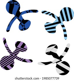 pacifiers for babies in op art style modern icons for design