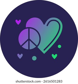 Pacifism Glyph Circle Gradient Icon