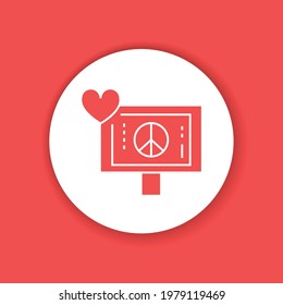 Pacifism glyph color icon. Anti war movement. Peaceful protest. Yin yang symbol. Pictogram for web page, mobile app, promo. Editable stroke.