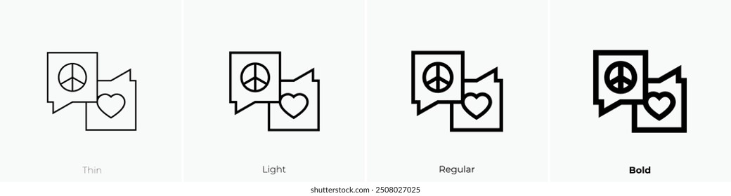 pacifism icon. Thin, Light Regular And Bold style design isolated on white background