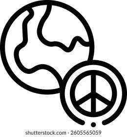 pacifism icon. Thin Linear Style Design Isolated On White Background