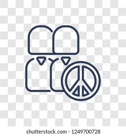 Pacifism icon. Trendy linear Pacifism logo concept on transparent background from Political collection