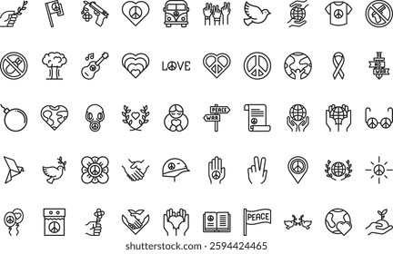 Pacifism icons High-Quality Vector Icons Collection with Editable Stroke. Ideal for Professional and Creative Projects.
