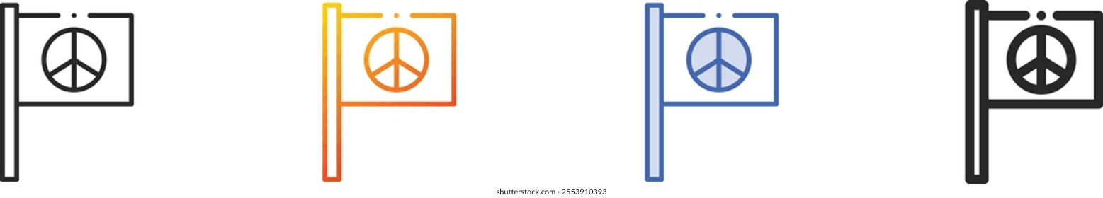pacifism icon.Thin Linear, Gradient, Blue Stroke and bold Style Design Isolated On White Background