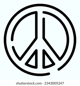 Pacifism line icon. Peace symbol vector illustration isolated on white. Sign pacifist outline style designed for and app. Eps 10.