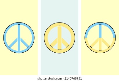 Pacifism symbols set isolated. Pacific icons. Peace icon. International symbol of the antiwar movement of the disarmament