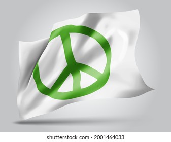 pacifism, vector 3d flag isolated on white background