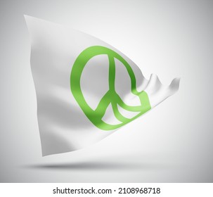 pacifism, vector 3d flag isolated on white background