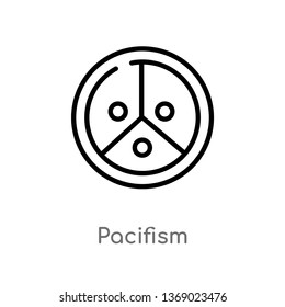 pacifism vector line icon. Simple element illustration. pacifism outline icon from world peace concept. Can be used for web and mobile