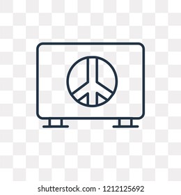 Pacifism vector outline icon isolated on transparent background, high quality linear Pacifism transparency concept can be used web and mobile