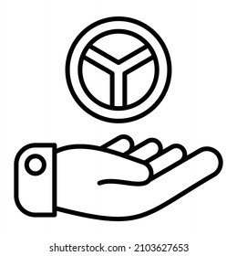 Icono De Contorno Del Vector Pacifismo Aislado En Fondo Blanco
