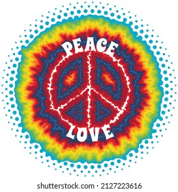 A Pacifist Sign. A Symbol Of Peace In The Hippie Style. With The Inscription 