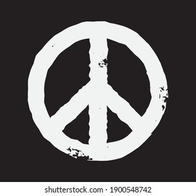 Pacifist sign.Peace symbol in grunge style.