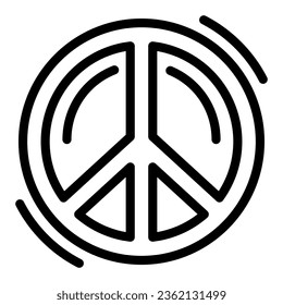 Pacifist symbol line icon, Human rights and tolerance concept, Peace and no war sign on white background, Hippie sign in outline style for mobile concept and web design. Vector graphics