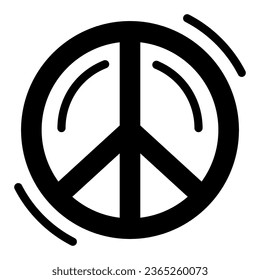 Pacifist symbol solid icon, Human rights and tolerance concept, Peace and no war sign on white background, Hippie sign in glyph style for mobile concept and web design. Vector graphics