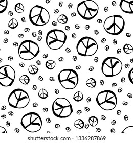 Pacifistic sign pattern in doodle style