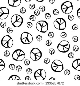 Pacifistic sign pattern in doodle style