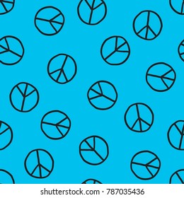 Pacifistic sign pattern in doodle style