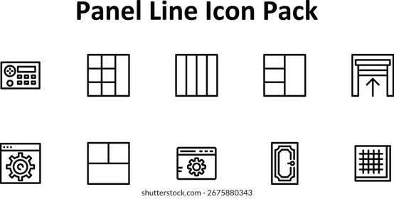Un paquete de 10 iconos de estilo de línea delgada tematizados alrededor del panel. Adecuado para Sitios web, App y proyectos digitales.