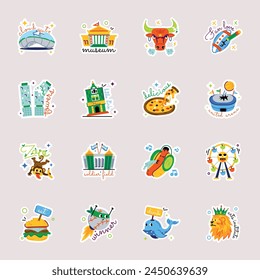 Pack of 16 Chicago Culture Flat Stickers 