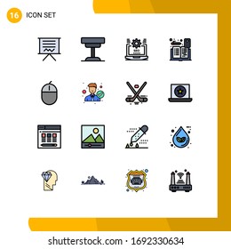 Pack of 16 creative Flat Color Filled Lines of mathematics; accounting; interior; configuration; web Editable Creative Vector Design Elements