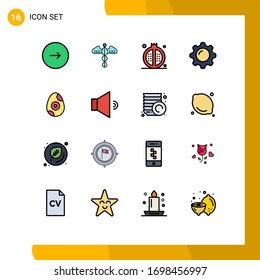 Paquete de 16 líneas interiores de color plano creativo; cosméticos; salud; granado; elementos de diseño de vectores creativos editables para alimentos