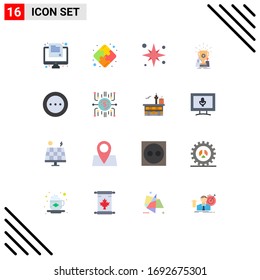 Pack of 16 creative Flat Colors of ellipsis; prize; star; cup; achievement Editable Pack of Creative Vector Design Elements