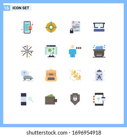 Pack of 16 creative Flat Colors of achievement; medical; electronic signature; glasses; internet Editable Pack of Creative Vector Design Elements