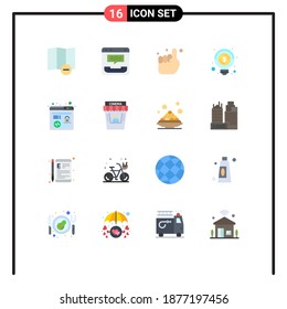 Pack of 16 creative Flat Colors of browser seo; http; pray; money; business Editable Pack of Creative Vector Design Elements