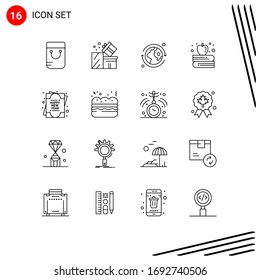 Paquete de 16 brotes creativos de pastel; tarjeta de felicitación; la tierra; tarjeta; manzana en libros Elementos de diseño de vectores editables