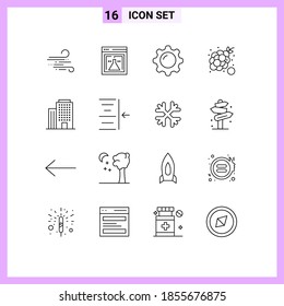 Pack of 16 creative Outlines of summer; fruit; cosmetics; food; mirror Editable Vector Design Elements